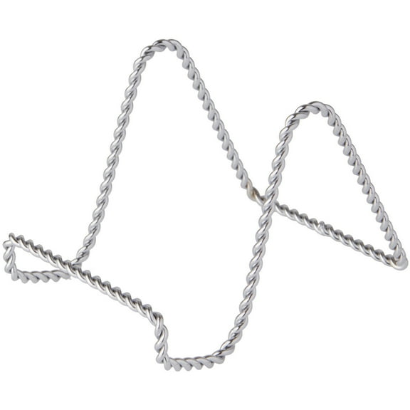 Bard's Twisted Silver Wire Easel Stand, 3" H x 3" W x 4.5" D, Pack of 12