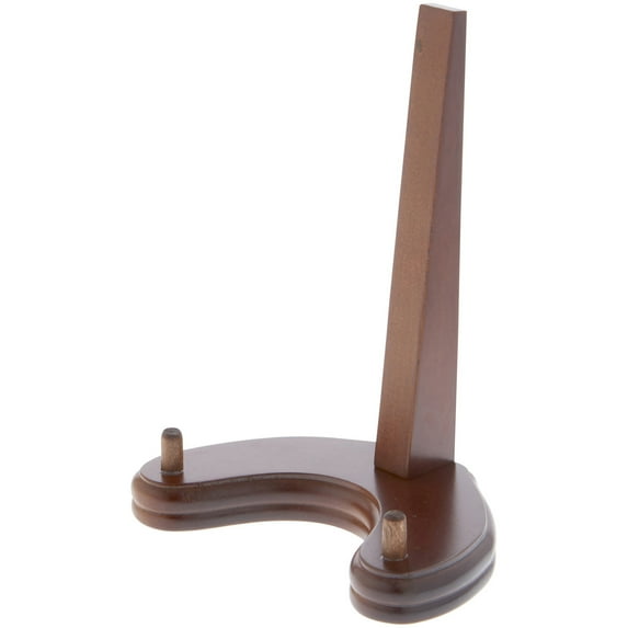 Bard's Walnut MDF Wood Plate Stand, 6.375" H x 5" W x 4" D (For Plates 7"-10"), Pack of 2