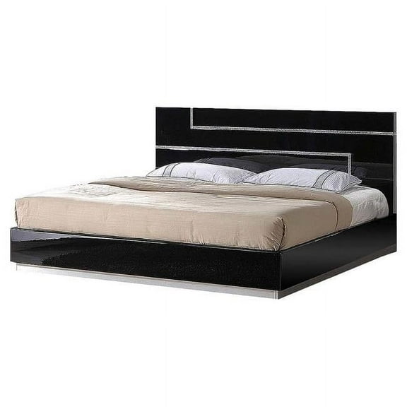 Bardelona California King Bed Bardelona Black Platform Contemporary Bed - California King