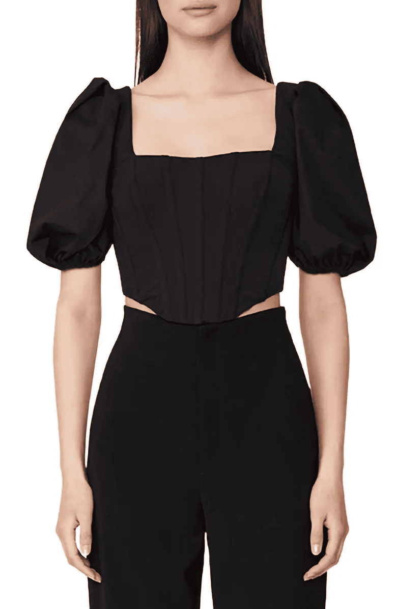 Black Corset Crop Top