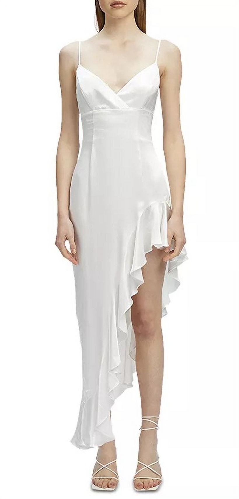 Bardot IVORY Women's Ember V-Neck Ruffled High-Low Dress, US 4 - Walmart  Business Supplies