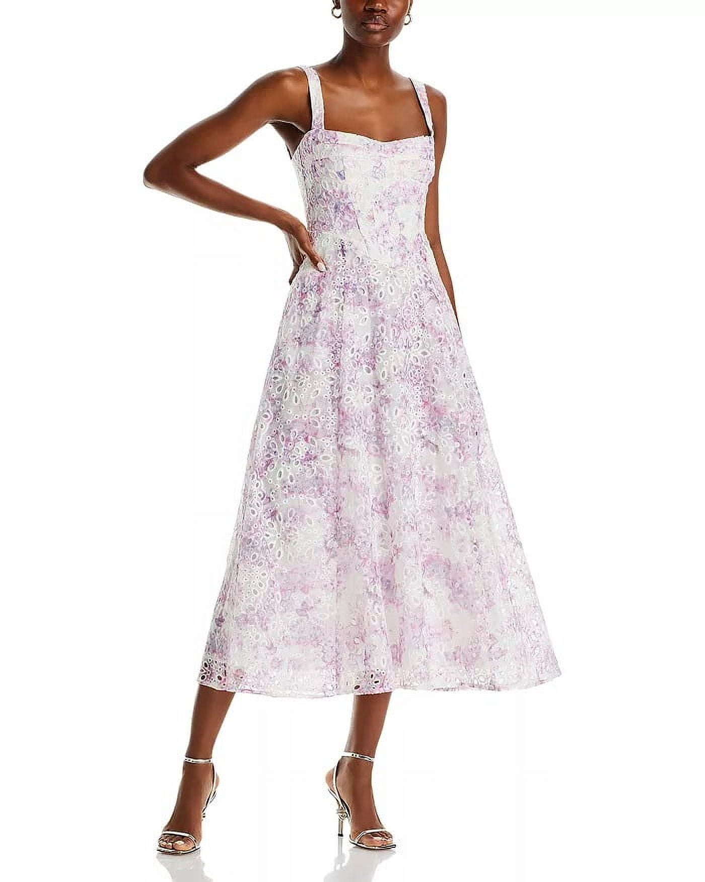 knee length dresses for ladies Dolce Broderie Anglaise Embroidered Cotton Backless Midi Dress main image 1