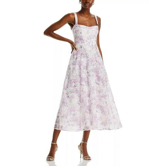 Bardot LILAC FLORAL Women's Adaline Broderie Midi Dress, US 10
