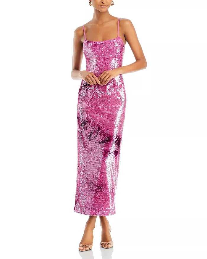 knee length dresses for ladies Bardot Art Deco Maxi Sequin Dress – Bottoms Up Boutique main image 0