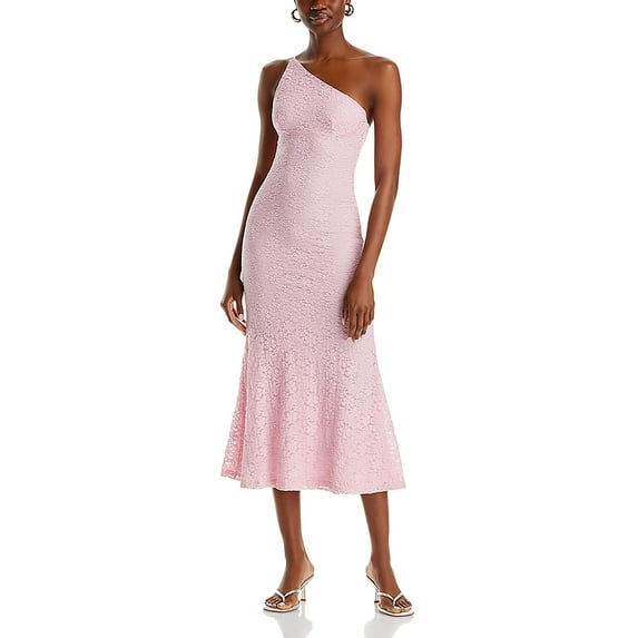 Bardot Womens Albie Lace One Shoulder Evening Dress