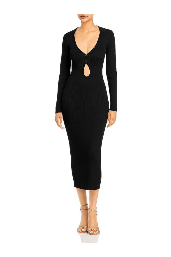 Womens Rosario Ribbed Long Sweaterdress