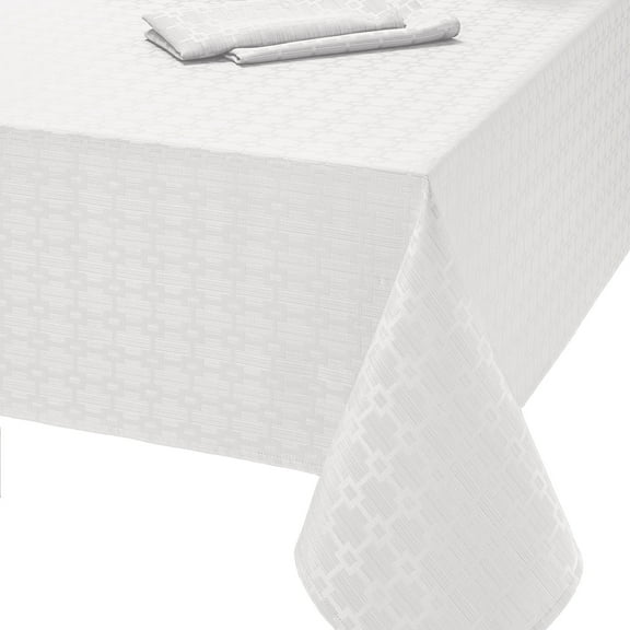 Bardwil Chandler 52"x70" Oblong Tablecloth, White