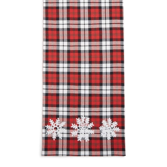 Bardwil Plaid Table Runner (Red, 13 x 70)