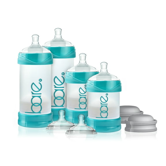 Bare Air-Free Feeding System Starter Set with Easy-latch Nipples. 0-24 Months