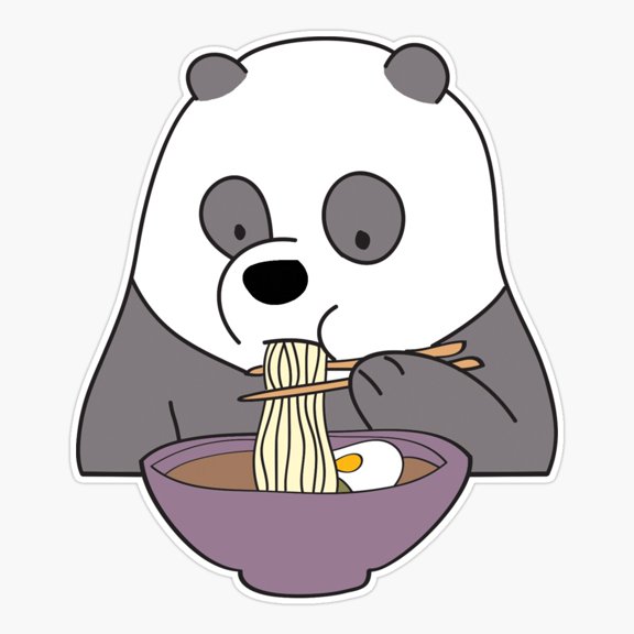 Bare Bear Panda Character Inspired Sticker