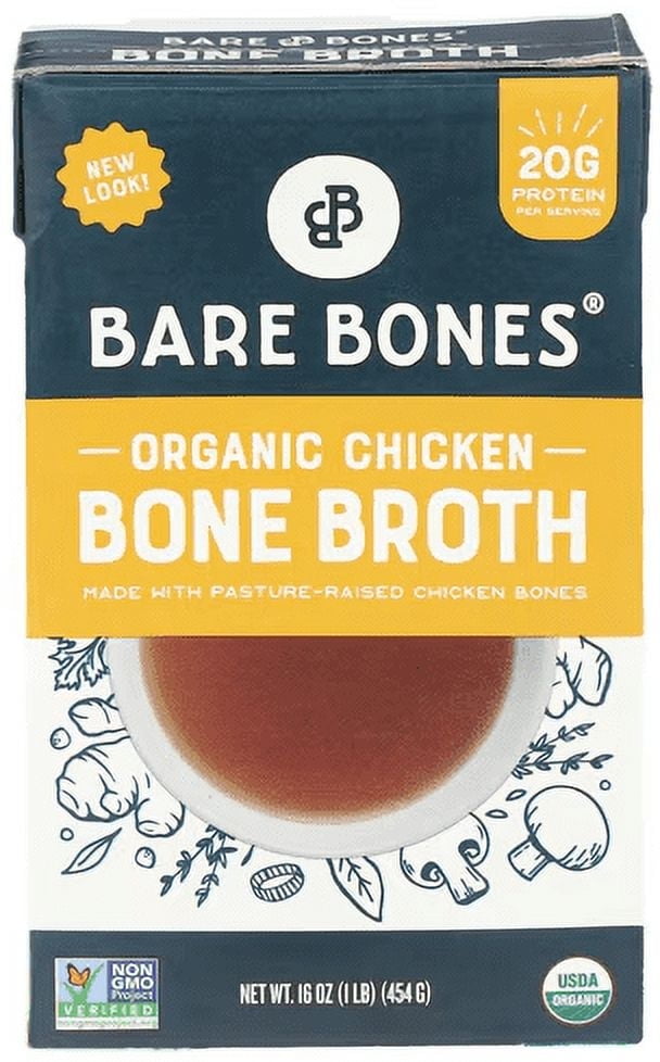 Bare Bones Bone Broth Organic Chicken -- 16 fl oz Pack of 3
