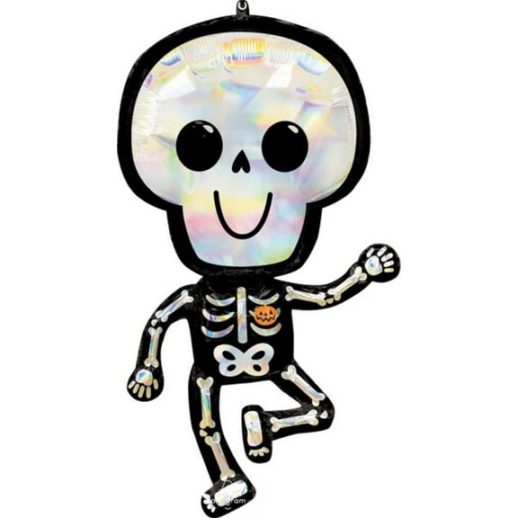 Bare Bones Skeleton Holographic 37 Inch Foil Mylar Balloon [48941]
