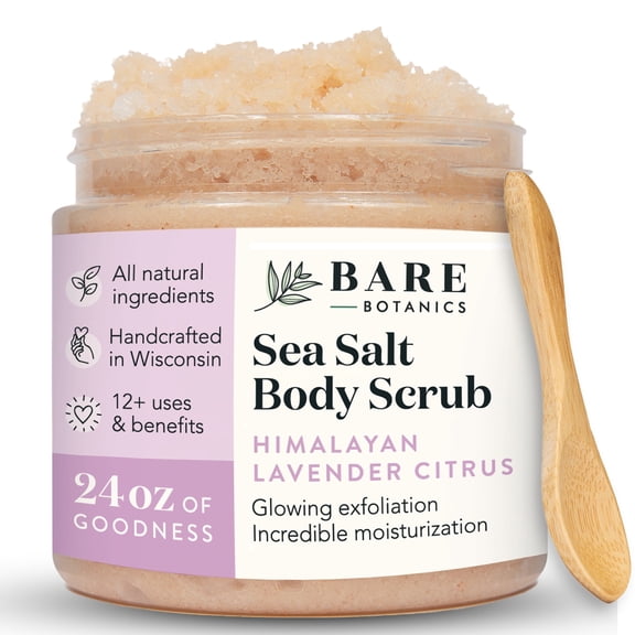 Bare Botanics Himalayan Salt Scrub Lavender Citrus Body Scrub 24 oz