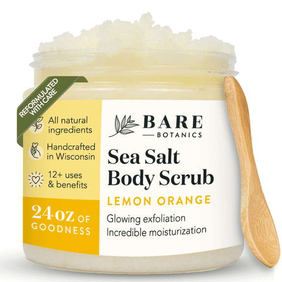 Bare Botanics Sea Salt Scrub Lemon Orange Body Scrub 24 oz