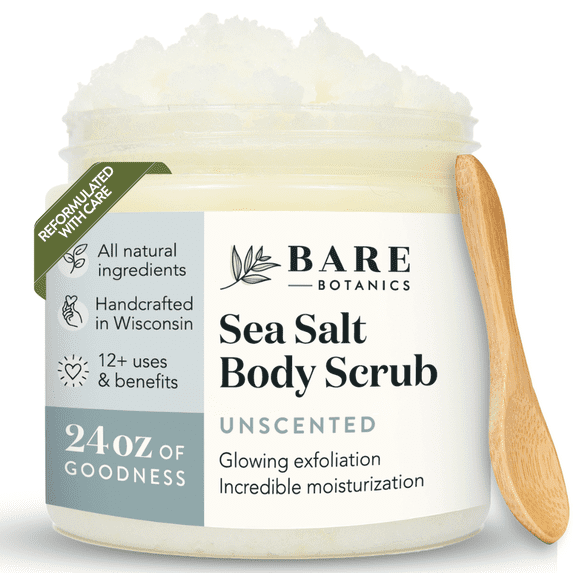 Bare Botanics Sea Salt Scrub Unscented Body Scrub 24 oz