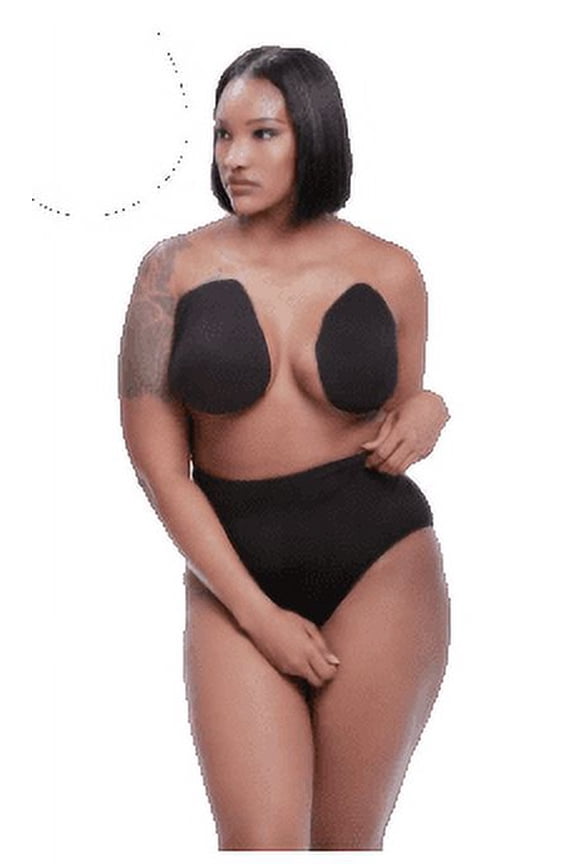 Bare Bra Disposable Adhesive Bra Black C-D, Strapless & Invisible Bra, Bra for Backless Dress, Strong Stickiness, No Slipping Down, Convenient & Strong Clip