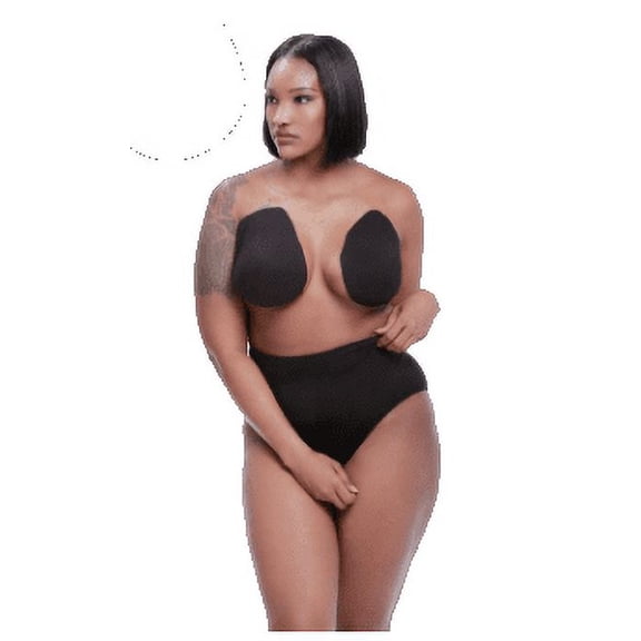 Bare Bra Disposable Adhesive Bra Black C-D, Strapless & Invisible Bra, Bra for Backless Dress, Strong Stickiness, No Slipping Down, Convenient & Strong Clip
