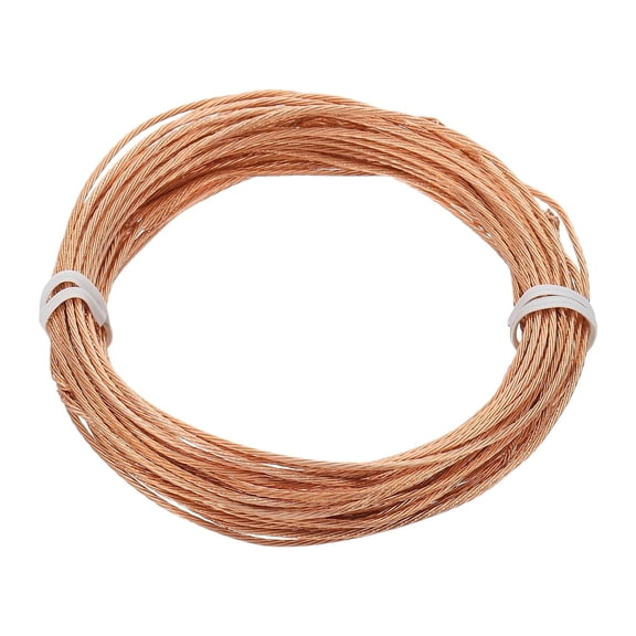 Bare Copper Ground Wire, 18 Gauge 25 Feet Solid Braided Copper Cables Electronic Wire Grounding Conductor Stranded Metallic Wire for Lamp Electrical Equipment