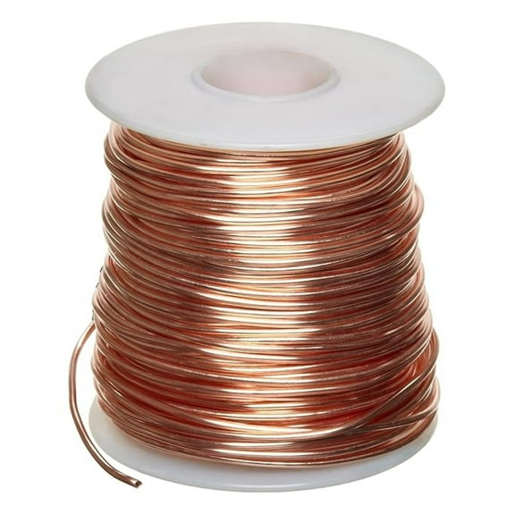 Bare Copper Wire, 22 AWG, 500ft Spool - Annealed, Uninsulated, 0.0253" Diameter - Electrical Grounding & Craft Wire