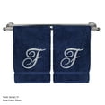 thumbnail image 1 of Bare Cotton Corp. Silver Script Monogrammed Turkish Cotton 16x30-inch Hand Towel (set of 2) - F, 1 of 2