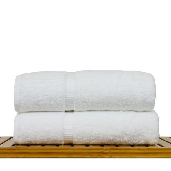 Bare Cotton Towels & Washcloths, White, 2 Count