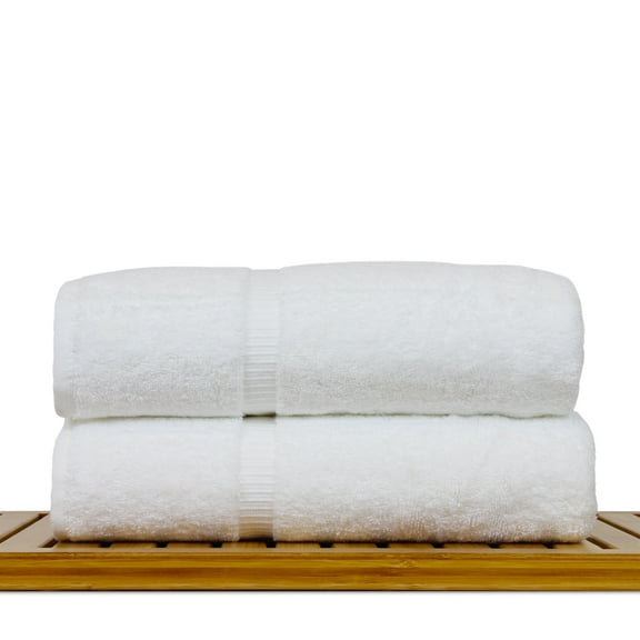 Bare Cotton Towels & Washcloths, White, 2 Count