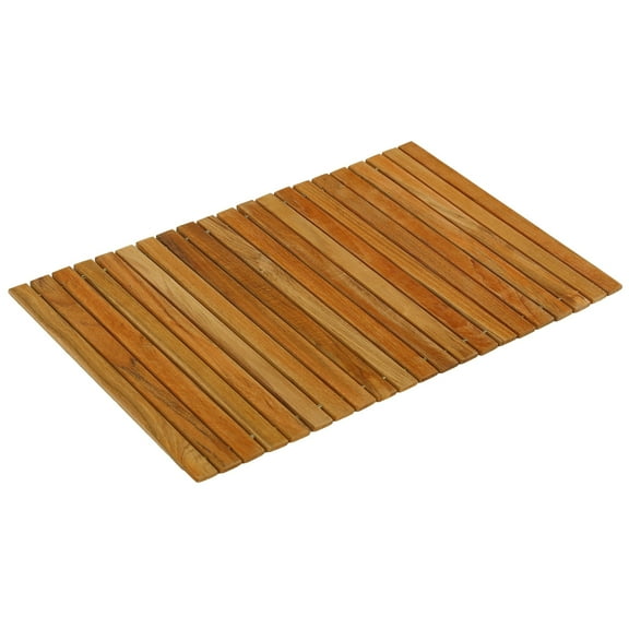 Bare Decor Asi Genuine Teak Wood Flexible Table Top Placemat or Sofa Arm Tray, 1 Mat 19" x 12"