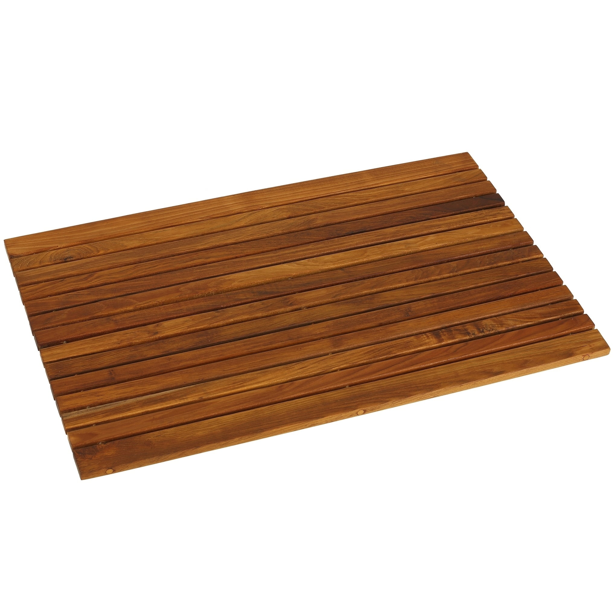 Large Solid Teak Wood Roll-Up Bath Mat