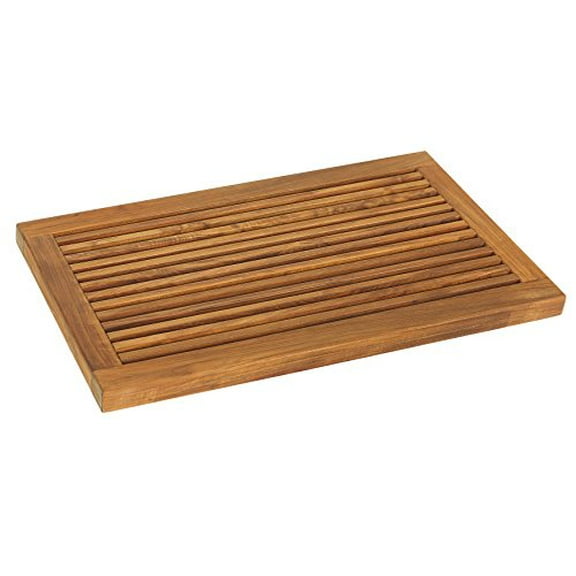 Bare Decor Dasha Spa Shower or Door Mat, 31.5 by 17.75-Inch, Solid Teak Wood and Oiled Finish