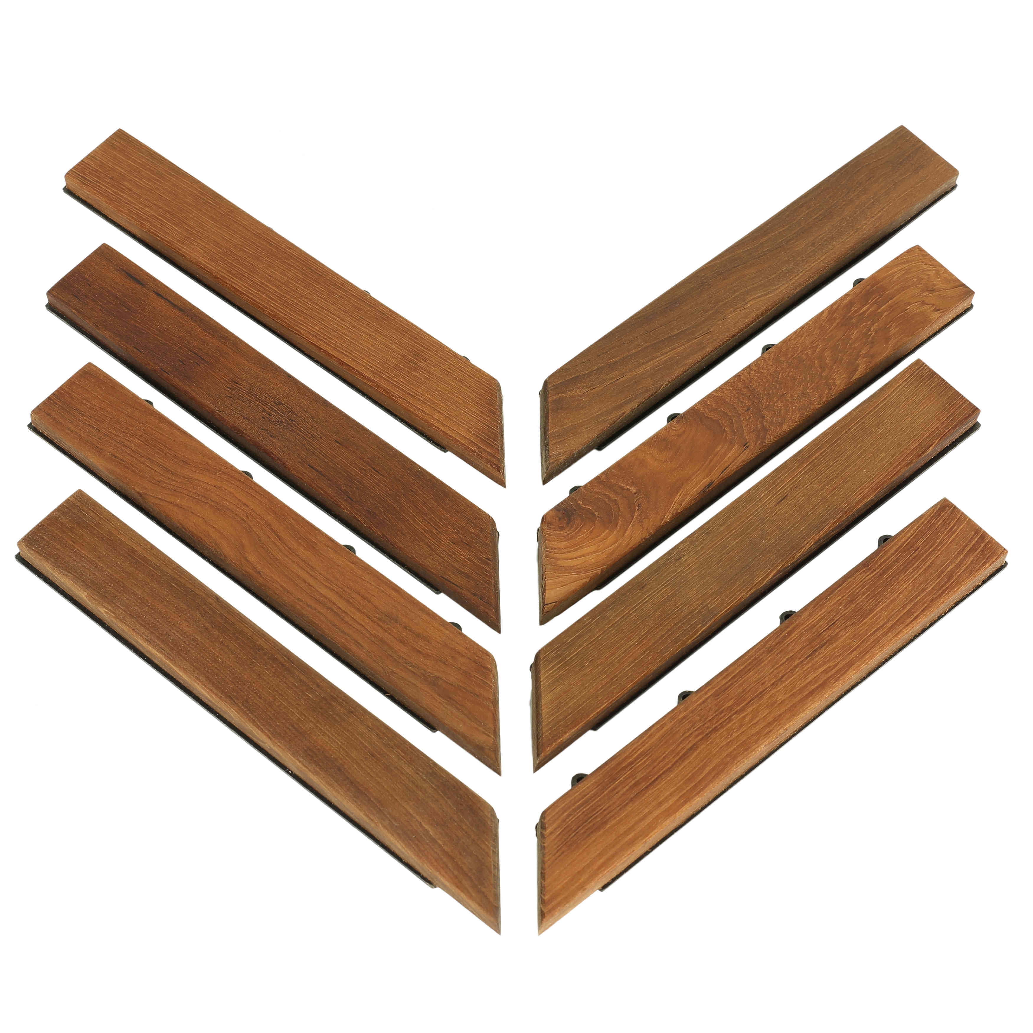 Teak Wood Interlocking Corner Deck Trim Set with Oiled Finish