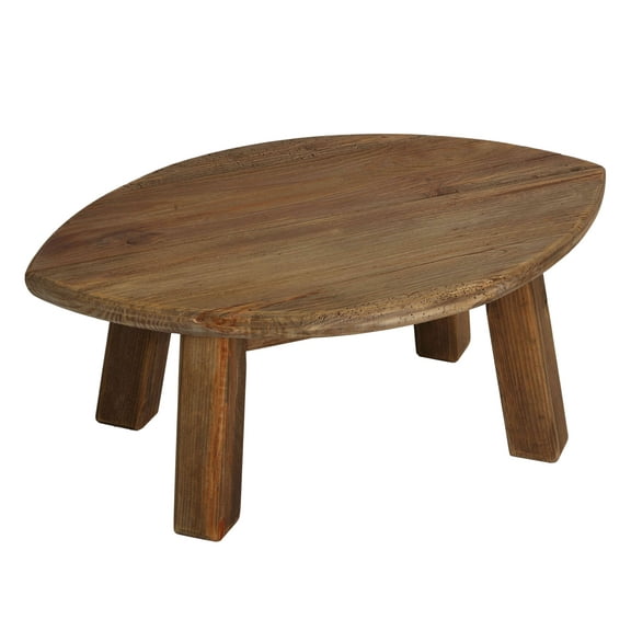 Bare Decor Wilder Oval Coffee Table, Solid Reclaimed Wood, Small 22x19x11