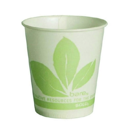 Bare Eco-Forward Disposable Wax Coated Paper Drinking Cup, Leaf Print, 5 oz., 3000 Count