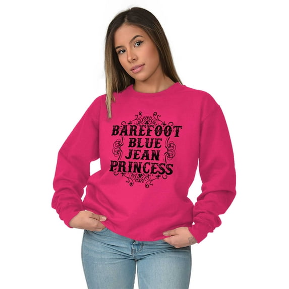 Bare Foot Buck Wild Cute Southern Women Crewneck Sweatshirt Brisco Brands S