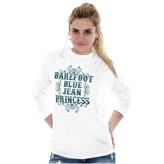 Bare Foot Buck Wild Cute Southern Women's Long Sleeve T Shirt Brisco Brands S