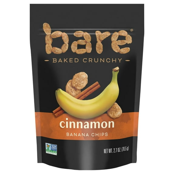 Bare Baked Crunchy Banana Chips Cinnamon 2.7 Oz