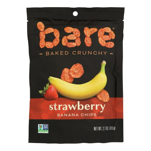 Bare Baked Crunchy Banana Chips Strawberry 2.7 Oz