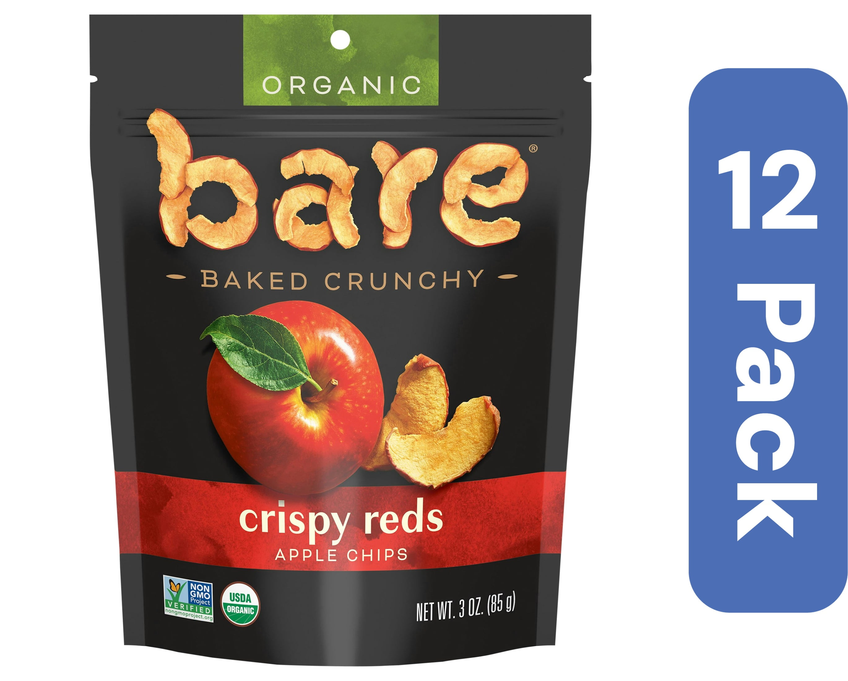 Bare Fruit Chips Crispy Reds 3 oz (Pack Of 12)
