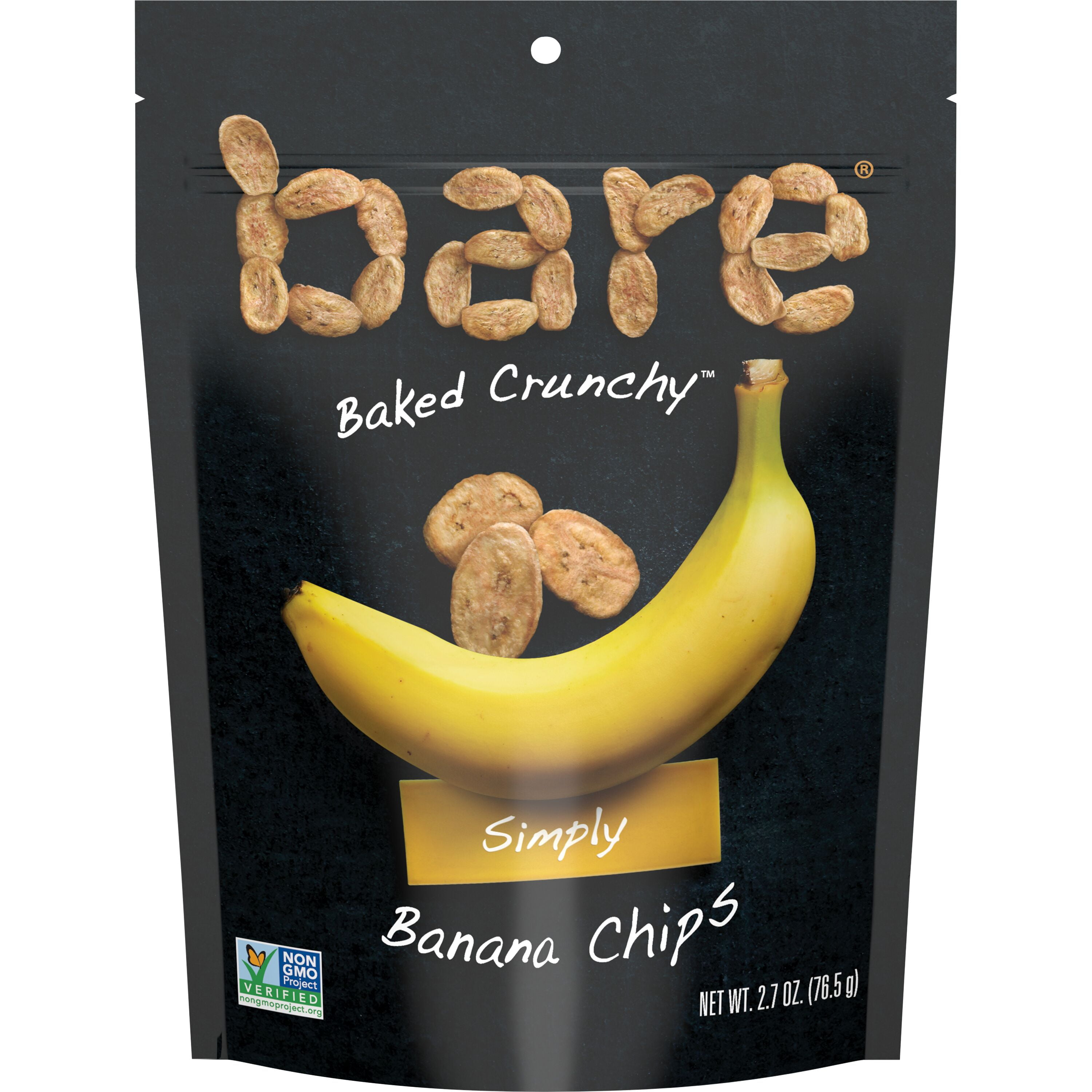 Bare Fruit Simply Baked Crunchy Banana Chips, 2.7oz Bag, Packaging May Vary