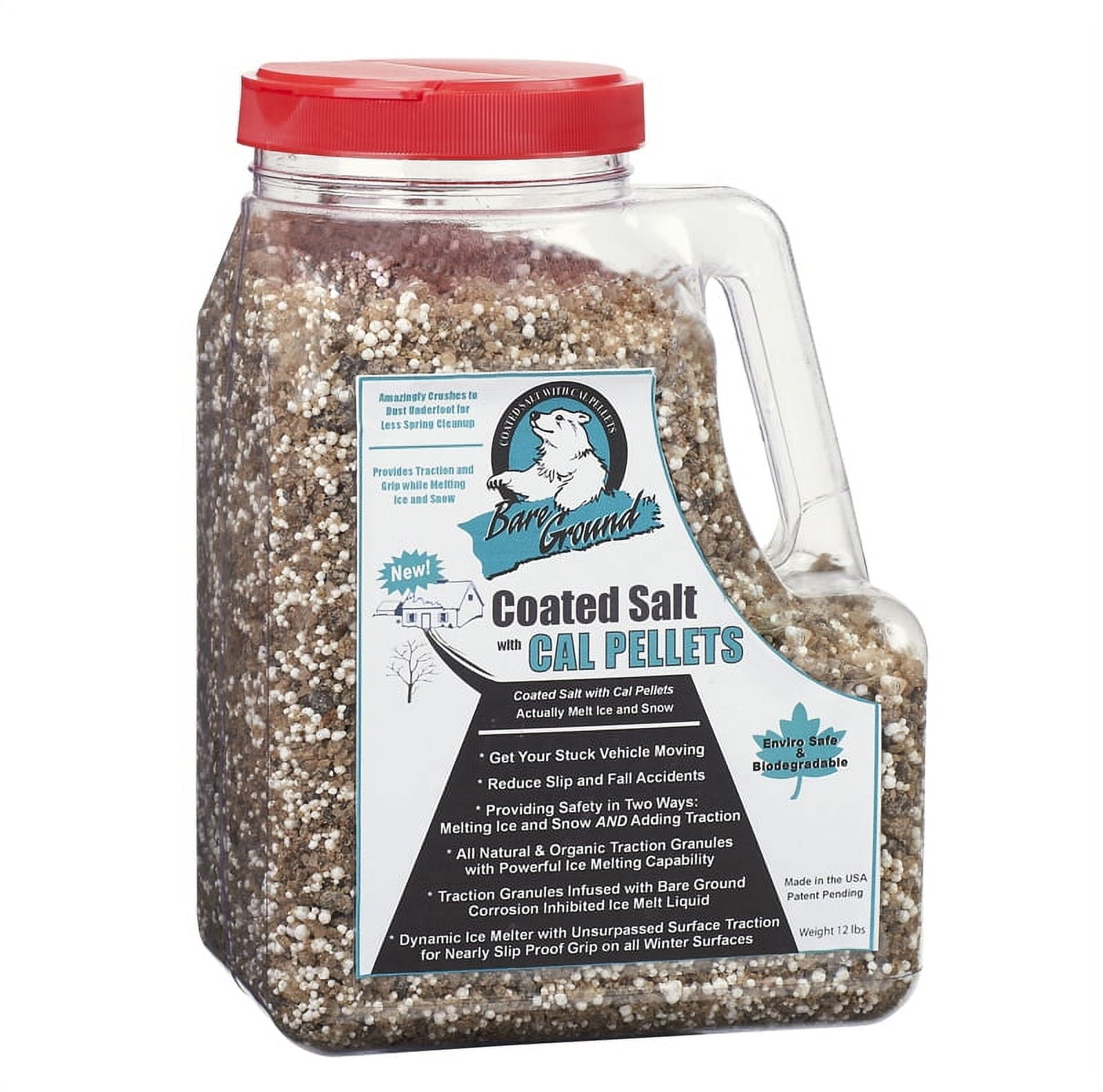 Bare Ground 12lb jug coated granular ice melt with calcium chloride ...