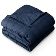 Bare Home 10 lbs Weighted Blanket for Kids - 40" x 60" - 210tc Twill Cotton, Dark Blue