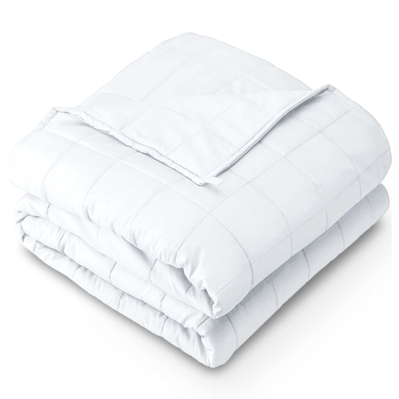 Bare Home 10 lbs Weighted Blanket for Kids - 40" x 60" - 210tc Twill Cotton, White