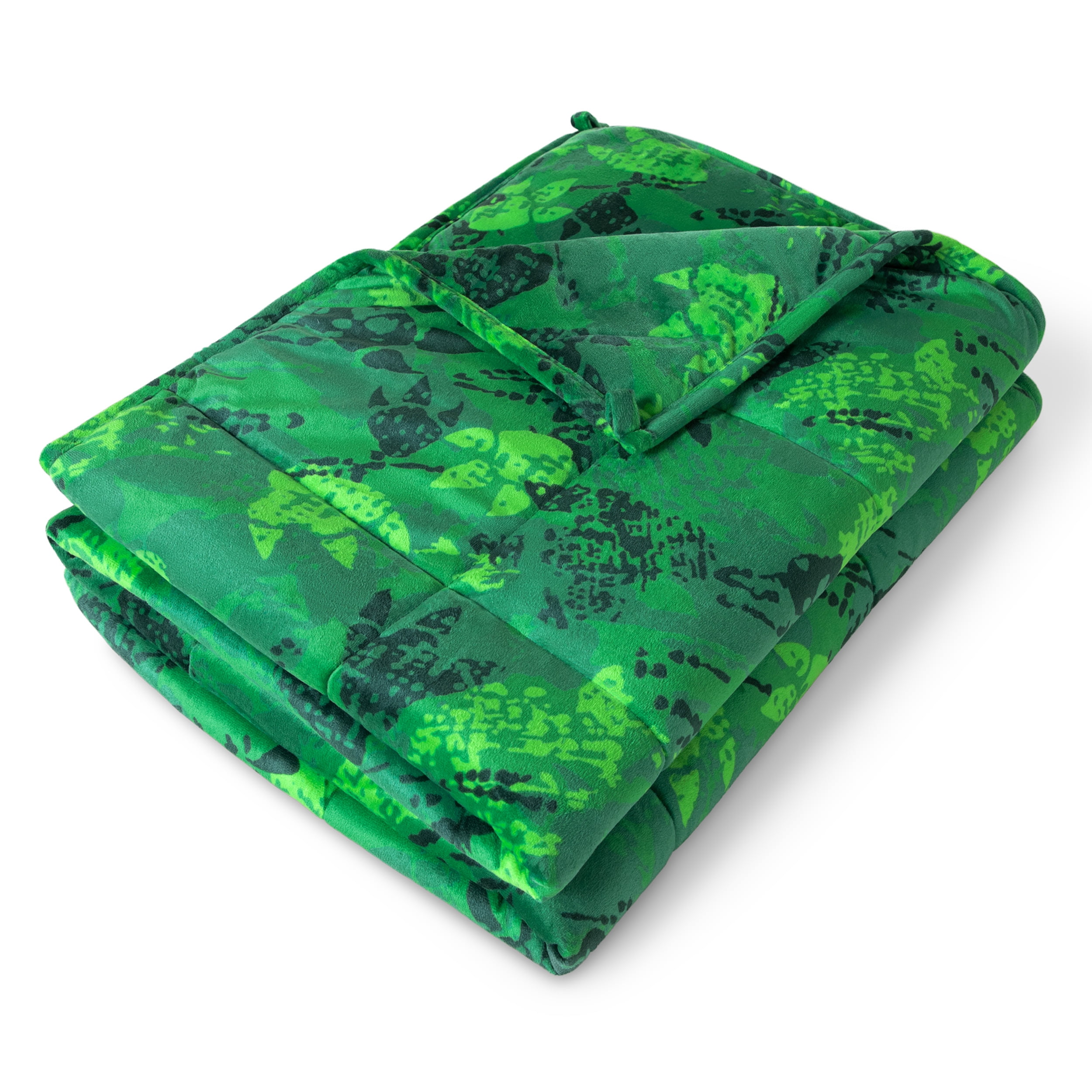 Green Dinosaur Minky Fleece Weighted Blanket for Kids, 10 lbs