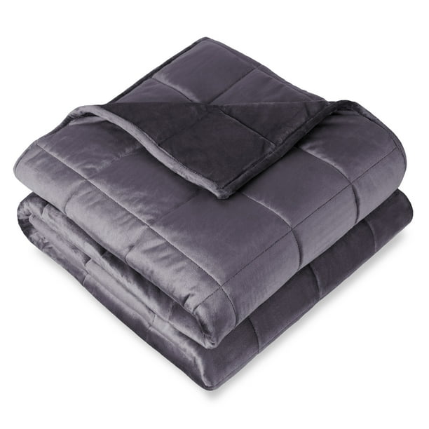 Bare Home 10 lbs Weighted Blanket for Kids 40 x 60 Minky Fleece Eggplant Walmart Business Supplies
