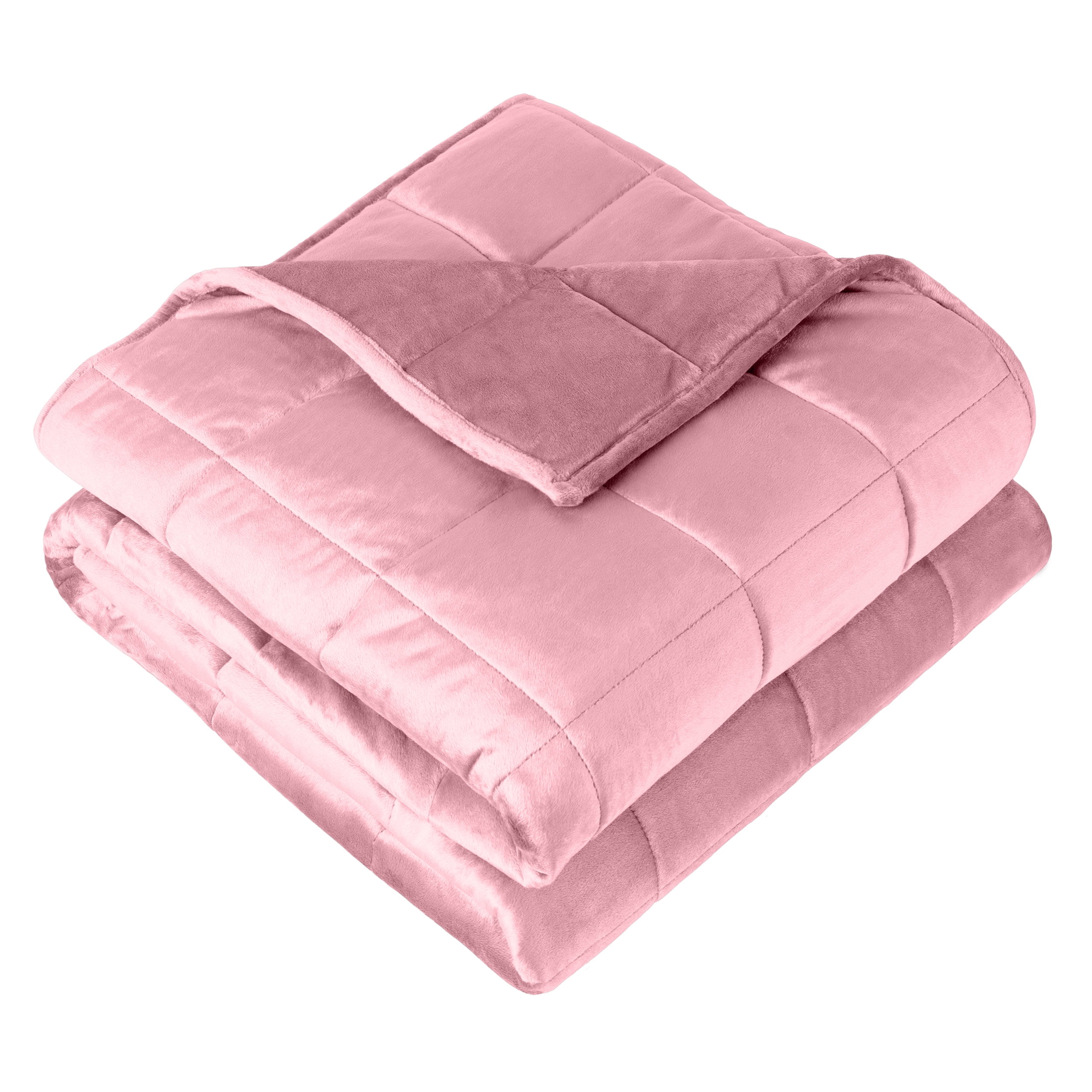 Light Pink Minky Fleece Weighted Blanket Full Size 10 lbs
