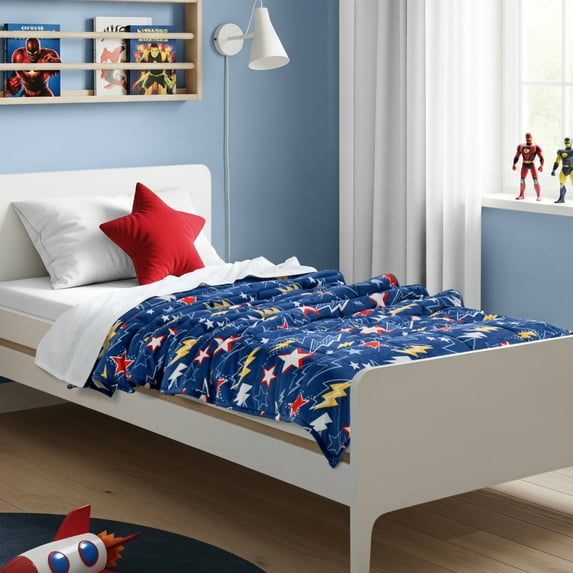 Bare Home 10 lbs Weighted Blanket for Kids - 40" x 60" - Minky Fleece, Superhero