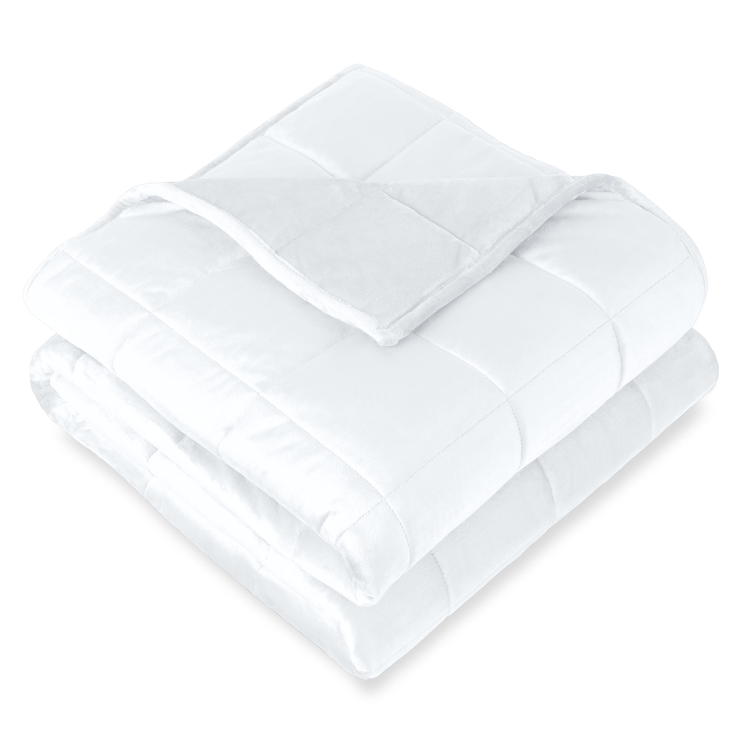 White 10 lb Minky Fleece Weighted Blanket for Kids