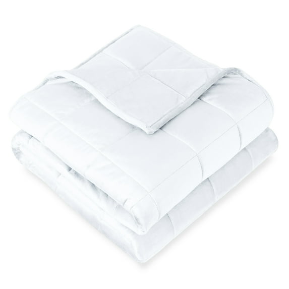 Bare Home 10 lbs Weighted Blanket for Kids - 40" x 60" - Minky Fleece, White