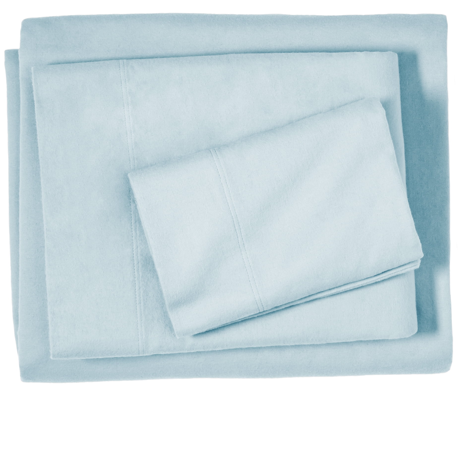 Bare Home 100% Cotton Flannel Deep Pocket 3-Piece Sheet Set with 2 Bonus Pillowcases (Twin XL, Light Blue)
