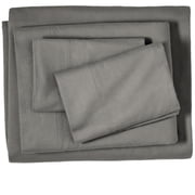 Bare Home 100% Cotton Flannel Deep Pocket 5-Piece Sheet Set with 2 Bonus Pillowcases Split King, Gray