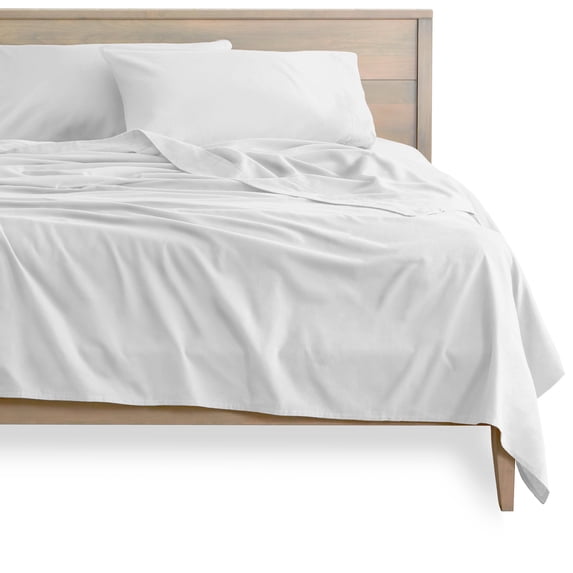 Bare Home 100% Cotton Flannel Sheet Set, Heavyweight, Deep Pocket (Twin XL, White)